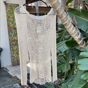 Sheer crochet top with sequins